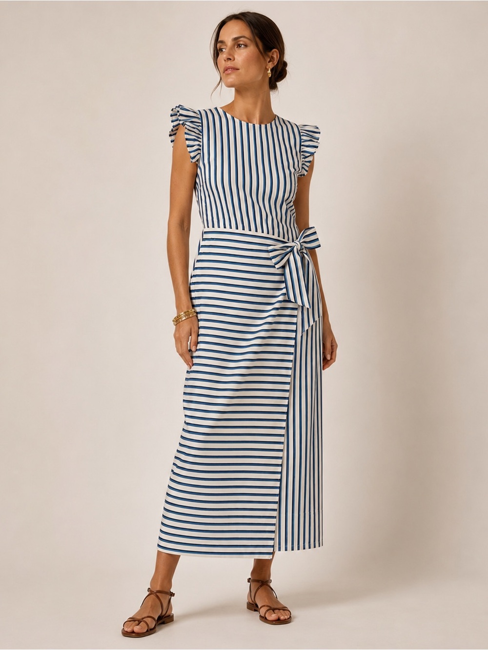 Cleobella - Greta Linen-blend Midi Dress - Vintage Blue